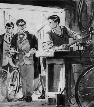 William Morris, le futur Lord Nuffield, réparant des vélos à Oxford - English School